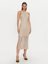 Guess Sukienka letnia W4YK50 Z37G0 Beżowy Regular Fit. Brązowe sukienki damskie Guess, na lato, xl, z aplikacjami, z syntetyku, bez kołnierzyka, bez ramiączek. Za 429.99 zł.