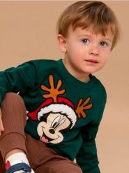 Bluza crewneck Mickey Mouse - zielony. Zielone bluzy i bluzki niemowlęce Sinsay, bez wzorów, bez ramiączek, bez kaptura. Za 17.99 zł.