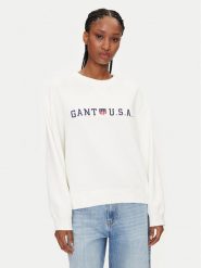 Gant Bluza 4200577 Biały Regular Fit. Białe bluzy bez kaptura damskie Gant, s, z bawełny. Za 339.99 zł.
