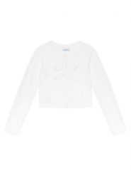 Mayoral Kardigan 321 Biały Regular Fit. Białe swetry dziewczęce Mayoral, bez wzorów, z bawełny, bez kołnierzyka. Za 109.99 zł.