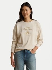 LAUREN RALPH LAUREN Bluza 200P13944002 Kremowy Regular Fit. Białe bluzy bez kaptura damskie Lauren Ralph Lauren, xs, z bawełny. Za 859.99 zł.