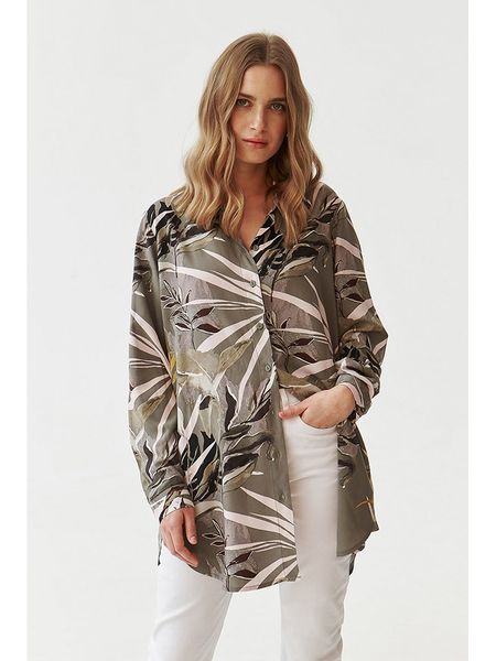 TATUUM Koszula w kolorze khaki rozmiar: 34. Brązowe koszule damskie Tatuum, bez wzorów, z wiskozy, bez kołnierzyka, bez ramiączek. Za 77.95 zł.