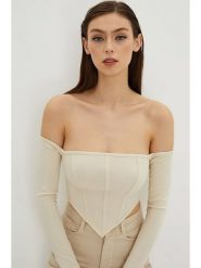 Cool & Sexy Koszulka w kolorze kremowym rozmiar: L. Brązowe bluzki damskie Cool & Sexy, l, bez wzorów, bez kołnierzyka. Za 52.99 zł.