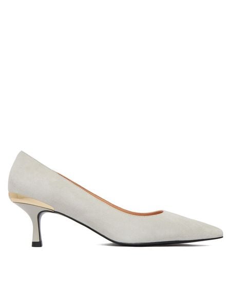 LOVE MOSCHINO Czółenka JA10326G1OJA0110 Szary. Szare czółenka damskie Love Moschino, bez wzorów, ze skóry, bez obcasa. Za 906.99 zł.