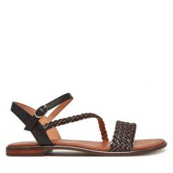 Sandały Geox. Czarne sandały damskie Geox, bez wzorów, bez obcasa, na płaskiej podeszwie. Za 239.99 zł.