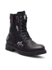 Nelli Blu Trapery CS2665-06A Czarny. Czarne kozaki dziewczęce Nelli Blu, bez wzorów, z tworzywa sztucznego, bez obcasa. Za 149.99 zł.