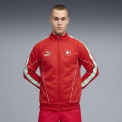 Męska kurtka Szwajcarii KING Anthem PUMA. Czerwone kurtki treningowe męskie Puma, m, bez wzorów, do biegania. Za 389.00 zł.