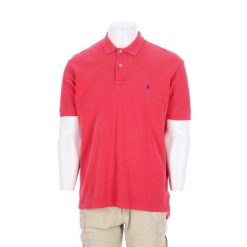 Second life - Polo Ralph Lauren koszulka męska z krótkim rękawem - Jak nowy. Czerwone koszulki polo męskie Ralph Lauren, l, bez wzorów, z materiału, bez ramiączek. Za 127.76 zł.