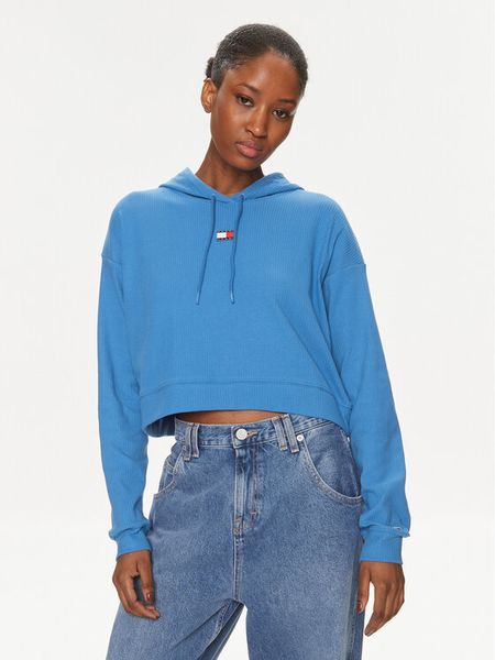 Tommy Jeans Bluza Herritage UW0UW05153 Niebieski Regular Fit. Niebieskie bluzy bez kaptura damskie Tommy Jeans, xl, z bawełny. Za 189.99 zł.