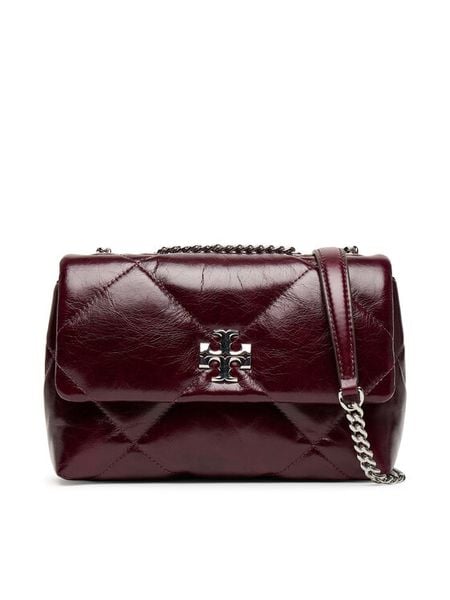 Tory Burch Torebka Kira Diamond 169326 Bordowy. Czerwone torebki klasyczne damskie Tory Burch, bez wzorów, ze skóry, wizytowe, bez kołnierzyka, bez ramiączek. Za 2,049.00 zł.