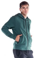 Męska, miękka bluza z kapturem i zamkiem błyskawicznym z ikoną lwa. Niebieskie bluzy sportowe męskie LEONE 1947 APPAREL, na zimę, l, z bawełny. Za 126.26 zł.