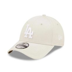 Czapka z daszkiem Los Angeles Dodgers League Essential 9Forty. Białe czapki męskie New Era, bez wzorów, z materiału, eleganckie. Za 126.50 zł.