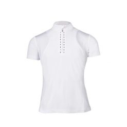 Dziewczęca konkursowa koszulka polo HKM Kids Glam. Białe koszulki dziewczęce HKM KIDS, m, bez wzorów, z materiału, bez ramiączek. Za 182.50 zł.