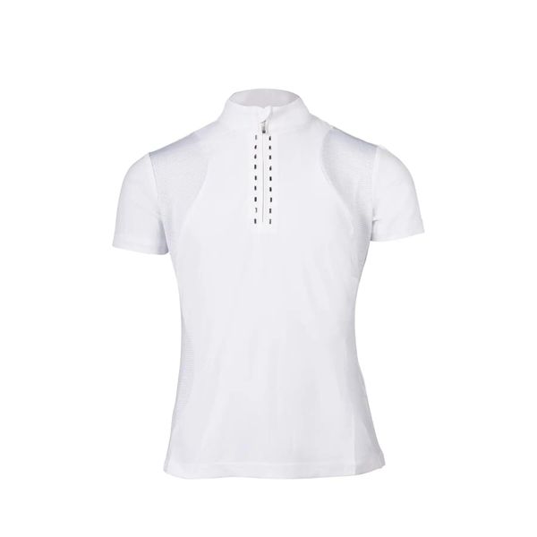 Dziewczęca konkursowa koszulka polo HKM Kids Glam. Białe koszulki dziewczęce HKM KIDS, m, bez wzorów, z materiału, bez ramiączek. Za 182.50 zł.