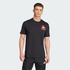Koszulka Predator History Graphic. Czerwone t-shirty sportowe męskie Adidas, m, bez ramiączek, do piłki nożnej. W wyprzedaży za 111.30 zł.