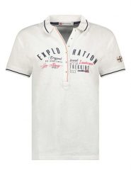 Geographical Norway Koszulka polo w kolorze białym rozmiar: XL. Białe bluzki damskie Geographical Norway, xl, bez wzorów, z bawełny, bez kołnierzyka, bez ramiączek. Za 57.06 zł.