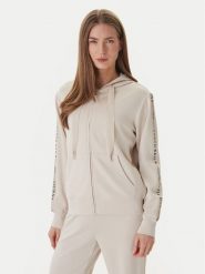 Guess Bluza W6GQ03 K2656 Beżowy Regular Fit. Brązowe bluzy bez kaptura damskie Guess, xl, z syntetyku. Za 519.99 zł.