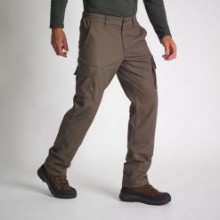 Spodnie outdoor Solognac 520. Brązowe spodnie materiałowe męskie SOLOGNAC, bez wzorów, z bawełny, sportowe. Za 139.99 zł.