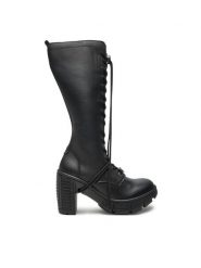 NEW ROCK Kozaki M-TRCASCO009-V1 Czarny. Czarne kozaki damskie NEW ROCK, ze skóry, bez obcasa, na słupku. Za 1,159.00 zł.