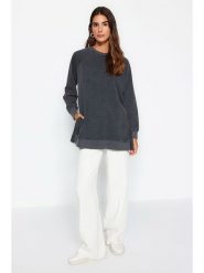 Trendyol Bluza w kolorze szarym rozmiar: L. Czarne bluzy bez kaptura damskie Trendyol, l, z bawełny. Za 103.90 zł.