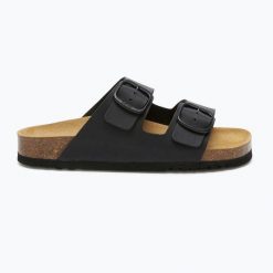 Klapki damskie Scholl Josephine. Czarne klapki damskie Scholl, bez wzorów, z materiału, bez obcasa. Za 219.99 zł.