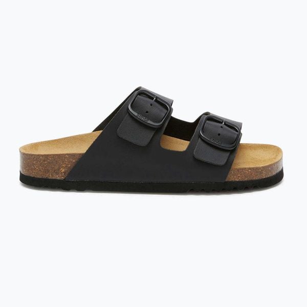 Klapki damskie Scholl Josephine. Czarne klapki damskie Scholl, bez wzorów, z materiału, bez obcasa. Za 299.99 zł.
