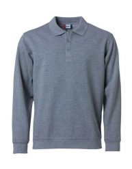 Clique Basic Polo Sweater – sweter polo męski szary melanż, anty-pilling. Szare swetry męskie CLIQUE, m, bez wzorów, z bawełny, bez kołnierzyka. Za 159.81 zł.