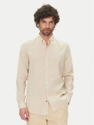 Hechter Paris Koszula 60356 151600 Beżowy Regular Fit. Brązowe koszule męskie Hechter Paris, m, bez wzorów, bez kołnierzyka, bez ramiączek. Za 239.99 zł.