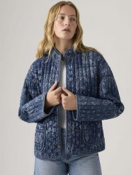 Levi's Kurtka przejściowa w kolorze granatowym rozmiar: M. Niebieskie kurtki damskie Levi's, m, bez wzorów, z bawełny, bez kaptura. Za 217.23 zł.