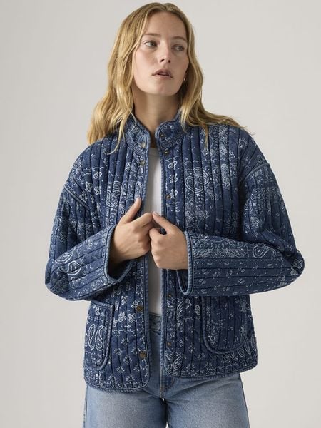 Levi's Kurtka przejściowa w kolorze granatowym rozmiar: M. Niebieskie kurtki damskie Levi's, m, bez wzorów, z bawełny, bez kaptura. Za 217.23 zł.