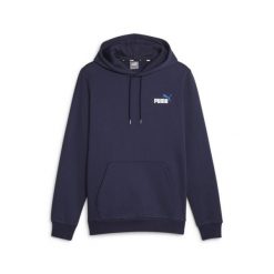 Bluza męska Puma ESS+ 2 Col Small Logo Hoodie FL. Niebieskie bluzy sportowe męskie Puma, bez wzorów, klasyczne, bez kołnierzyka, bez ramiączek. Za 186.00 zł.