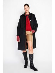 ASSUILI Płaszcz przejściowy w kolorze czarnym rozmiar: 40. Czarne płaszcze damskie Assuili, bez wzorów, z wełny, klasyczne. Za 369.99 zł.