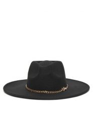 Guess Kapelusz AW5367 POL01 Czarny. Czarne kapelusze damskie Guess, z aplikacjami, z materiału. Za 199.99 zł.