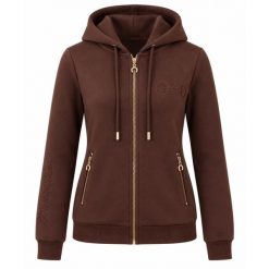 Bluza jeździecka damska Camille JD Attack. Brązowe bluzy z kapturem damskie JD ATTACK, na jesień, s, z bawełny. Za 229.99 zł.