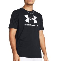 Koszulka sportowa męska Under Armour 1382911001. Czarne t-shirty sportowe męskie Under Armour, m, z bawełny, bez ramiączek, na fitness i siłownię. Za 178.00 zł.