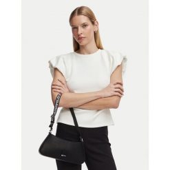 Torebka Karl Lagerfeld Jeans. Czarne torebki klasyczne damskie Karl Lagerfeld Jeans, bez wzorów, z jeansu, bez dodatków. Za 549.99 zł.