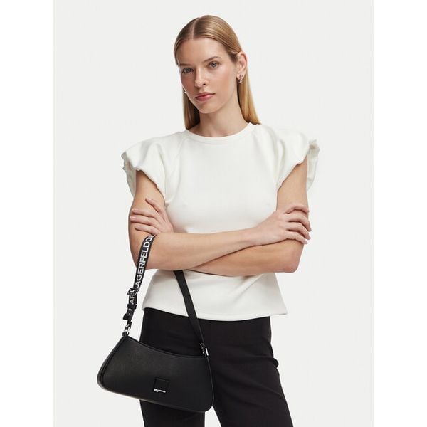 Torebka Karl Lagerfeld Jeans. Czarne torebki klasyczne damskie Karl Lagerfeld Jeans, bez wzorów, z jeansu, bez dodatków. Za 549.99 zł.