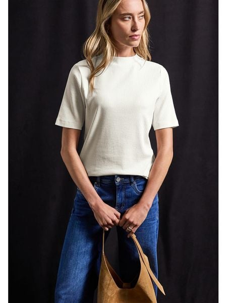 Cecil Koszulka w kolorze białym rozmiar: 40. Białe bluzki damskie Cecil, bez wzorów, z bawełny, bez kołnierzyka. Za 61.17 zł.