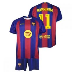 FC Barcelona Raphinha komplet koszulka spodenki junior box 2025/26. Szorty damskie FC Barcelona, bez wzorów, sportowe. Za 279.00 zł.