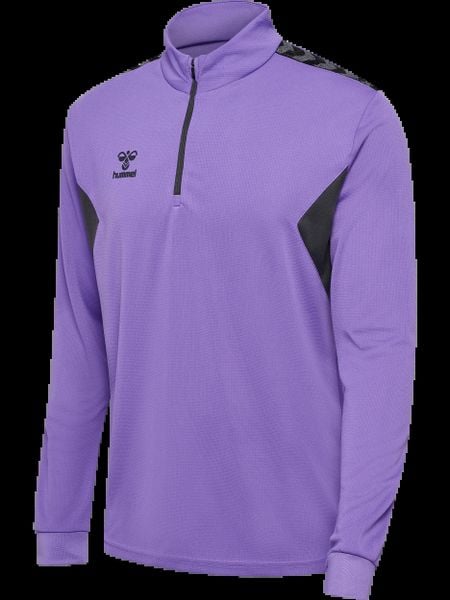 Hummel Half Zip Bluza Męska z Poliestru — DAHLIA PURPLE/ASPHALT. Fioletowe bluzy bez kaptura męskie HUMMEL, m, z poliesteru. Za 174.69 zł.