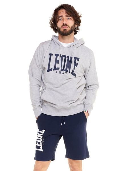 Leone 1947 Apparel Męska bluza z kapturem i dużym logo, lekka bawełna. Czerwone bluzy sportowe męskie LEONE 1947 APPAREL, bez wzorów, z bawełny, bez kołnierzyka, bez ramiączek. Za 147.31 zł.
