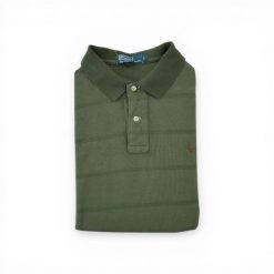 Męska koszulka polo z krótkim rękawem Khaki. Zielone koszulki polo męskie Ralph Lauren, l, bez wzorów, z materiału, bez ramiączek. Za 102.20 zł.
