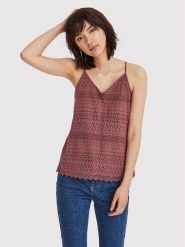 Vero Moda Top Honey 10190150 Bordowy Regular Fit. Czerwone topy damskie Vero Moda, l, bez wzorów, z bawełny, bez kołnierzyka. Za 139.99 zł.