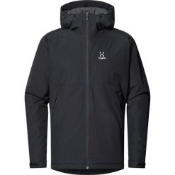 Męska Kurtka Turystyczna Izolowana Lekka Regulowana Husk. Czarne kurtki męskie Haglöfs, m, bez wzorów, sportowe, bez kaptura. W wyprzedaży za 449.00 zł.