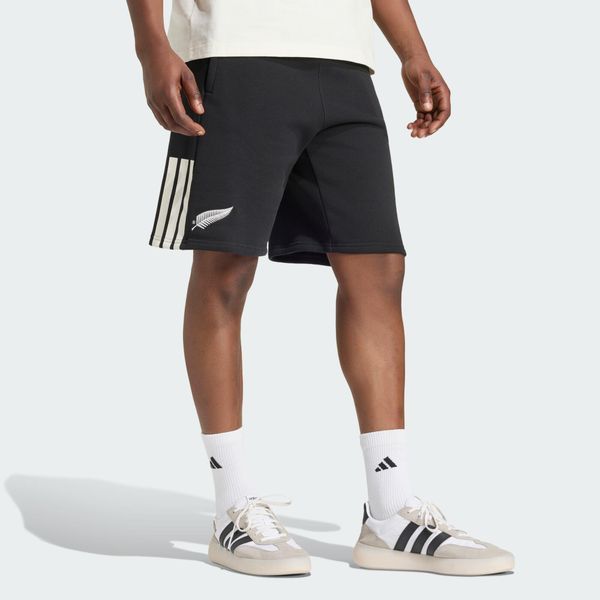 Szorty New Zealand Rugby Leisurewear. Czarne szorty męskie Adidas, z bawełny, bez kołnierzyka. Za 239.00 zł.