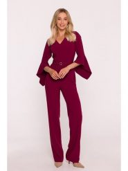 Stylove Kombinezon w kolorze bordowym rozmiar: XL. Czerwone kombinezony damskie Stylove, xl, bez wzorów, z tkaniny, bez kołnierzyka, bez ramiączek. Za 264.99 zł.