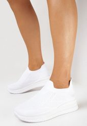 Białe Buty Sportowe na Platformie Healia. Białe buty sportowe na co dzień damskie Born2be, bez wzorów. Za 29.99 zł.