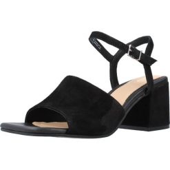 Sandały CLARKS SHEER65 BLOCK Czarny. Czarne sandały damskie Clarks, bez wzorów, ze skóry, bez obcasa. Za 256.99 zł.