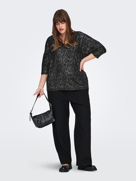 ONLY Carmakoma Bluzka w kolorze srebrno-czarnym rozmiar: 42/44. Czarne bluzki damskie Only Carmakoma, bez wzorów, bez kołnierzyka, bez ramiączek. Za 104.64 zł.