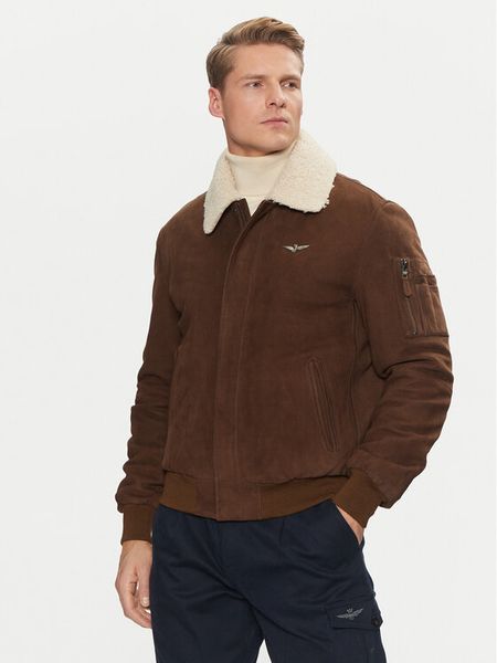 Aeronautica Militare Kurtka z imitacji skóry 242PN948PL248 Brązowy Regular Fit. Brązowe kurtki męskie AERONAUTICA MILITARE, m, bez wzorów, ze skóry, bez kaptura. Za 3,239.00 zł.